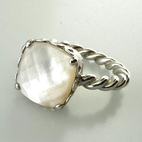 Rare, Retired ALE Sterling Silver Pandora Mother of Pearl Ring - Size 9.25 - Picture 1 of 8